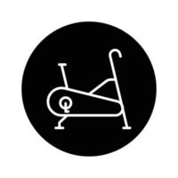 Exercise bike in a circle icon illustration. glyph icon style. icon related to fitness. Simple vector design editable