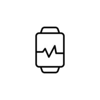 Smart watch icon illustration. suitable for pulse detection icon. Line icon style. icon related to fitness, sport. Simple vector design editable