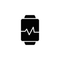 Smart watch icon illustration. suitable for pulse detection icon. glyph icon style. icon related to fitness, sport. Simple vector design editable