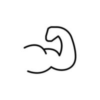 Biceps icon illustration. Line icon style. icon related to fitness. Simple vector design editable