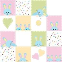 Patchwork with a rabbit. Baby seamless background vector