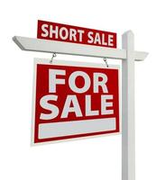 Short Sale Real Estate Sign Isolated - Left photo