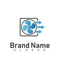 Air conditioning and snowflake with twist, logo template. Construction, repair and installation of air conditioners, vector design, illustration