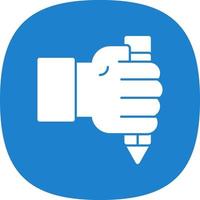 Hand And Pencil Vector Icon Design