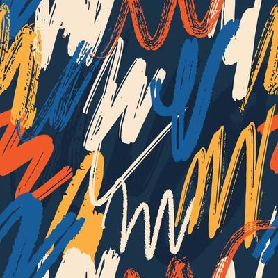 Hand Drawn Brush Stroke Seamless Pattern Background