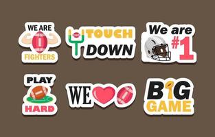 American Football Champions Greeting Stickers Concept vector