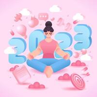 Healthy Lifestyle For New Year Resolution vector