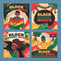 Black History Month Social Media Posts vector