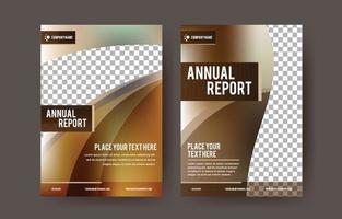 conjunto de portada de informe anual de negocios en estilo degradado vector