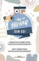 Art Dynamic Shapes We Are Hiring Poster Template vector