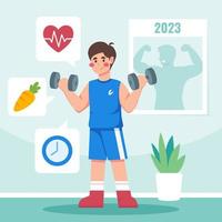 New Year Healthy Resolution Concept vector