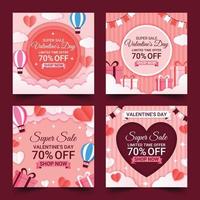 Valentine's Day Sale Social Media Template vector