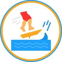 diseño de icono de vector de skimboard