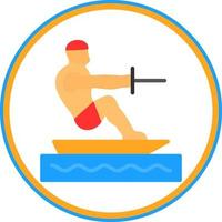 Barefoot Skiing Vector Icon Design