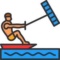 Kitesurfing Vector Icon Design