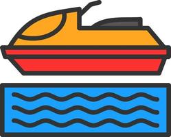 Jet Skiing Vector Icon Design