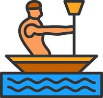Canoeing Vector Icon Design
