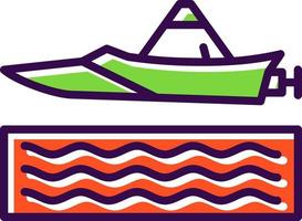 Jet Sprint Boat Racing Vector Icon Design