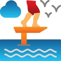 Sit Down Hydrofoiling Vector Icon Design