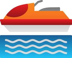 Jet Skiing Vector Icon Design