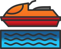 Jet Skiing Vector Icon Design