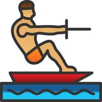 Barefoot Skiing Vector Icon Design