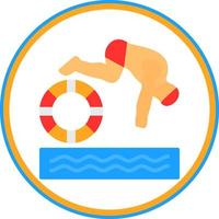 diseño de icono de vector de natación de rescate