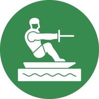 Barefoot Skiing Vector Icon Design