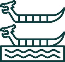 Dragon Boat Racing Vector Icon Design