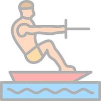 Barefoot Skiing Vector Icon Design