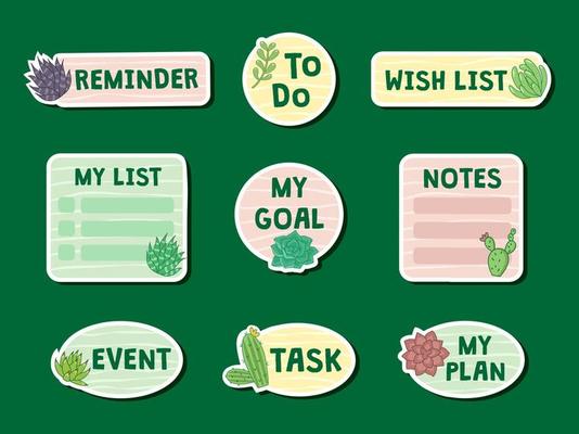 Cute Succulent Sticker Set