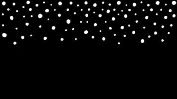 4k hd griffonnage mignons hiver neige tombante flocon de neige polkadot confettis rectangle cadre frontière dessinés à la main dessin dessin animé stop motion minimal boucle animation mouvement graphique noirs fond vert video