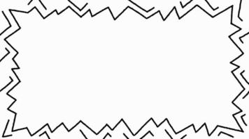 4K HD Doodle Zig Zag Explode Rectangle Frame Border Hand Drawn Drawing Cartoon Dancing Line Stop Motion Minimal Loop Animation Motion Graphic Black White Green Screen Background video