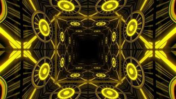 Yellow Light Decoration Tile Square Tunnel Loop video