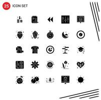 25 Universal Solid Glyph Signs Symbols of credit setting control interface basic Editable Vector Design Elements