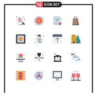 Pictogram Set of 16 Simple Flat Colors of list product report download canada Editable Pack of Creative Vector Design Elements
