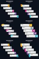 Vector 6 Infographics Pack Presentation slide template 5 Steps cycle diagrams and timelines