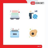 4 iconos creativos signos y símbolos modernos del calendario de baño hombre flecha año elementos de diseño vectorial editables vector