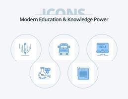 Modern Education And Knowledge Power Blue Icon Pack 5 Icon Design. hardware. education. digital art . vehicle. truck vector
