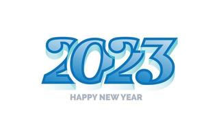 Happy new year 2023 White background Text logo design vector