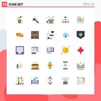 Modern Set of 25 Flat Colors and symbols such as scheme business dish algorithm open Editable Vector Design Elements