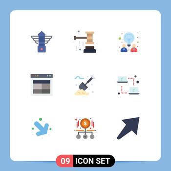 9 signos universales de color plano símbolos de diseño de sitio web interfaz de san valentín asociación elementos de diseño vectorial editables vector