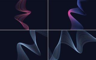 modern wave curve abstract presentation background Pack vector