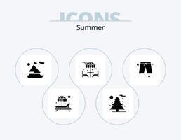 paquete de iconos de glifos de verano 5 diseño de iconos. . paños Embarcacion. pantalones. mueble vector