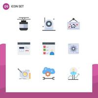 User Interface Pack of 9 Basic Flat Colors of coding app electronic picture hang Editable Vector Design Elements