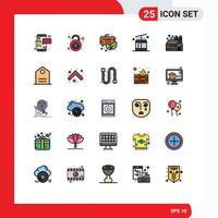 conjunto de 25 iconos de ui modernos símbolos signos para correo electrónico de viaje de granero elementos de diseño de vector editables regulares de acción de gracias