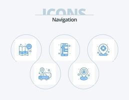 Navigation Blue Icon Pack 5 Icon Design. location. street map. arrow. phone. map
