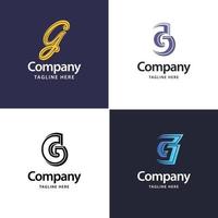 letra g diseño de paquete de logotipos grandes diseño de logotipos modernos y creativos para su negocio vector