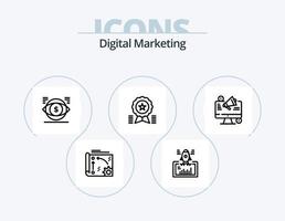 Digital Marketing Line Icon Pack 5 Icon Design. cog. api. box. advertisment. announcement vector