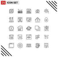 25 iconos creativos, signos y símbolos modernos de la ley de escala, tribunal de justicia digital, elementos de diseño vectorial editables vector